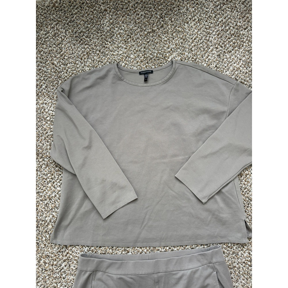 NEW Eileen Fisher Tencel Blend 2-Piece Lounge Set Gray 2 Piece Matching Set - Picture 2 of 9